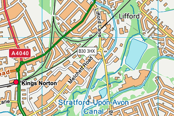 B30 3HX map - OS VectorMap District (Ordnance Survey)