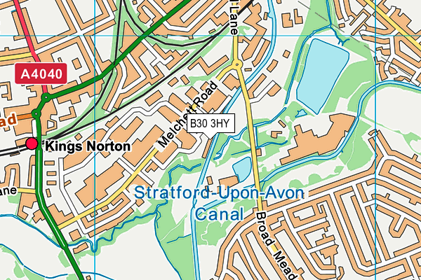 B30 3HY map - OS VectorMap District (Ordnance Survey)