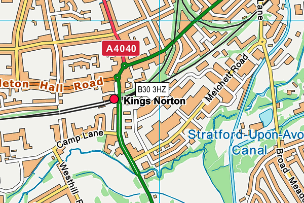 B30 3HZ map - OS VectorMap District (Ordnance Survey)