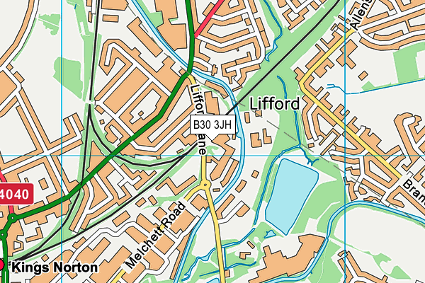 B30 3JH map - OS VectorMap District (Ordnance Survey)