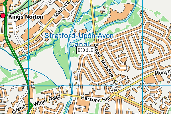 B30 3LE map - OS VectorMap District (Ordnance Survey)
