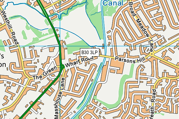 B30 3LP map - OS VectorMap District (Ordnance Survey)