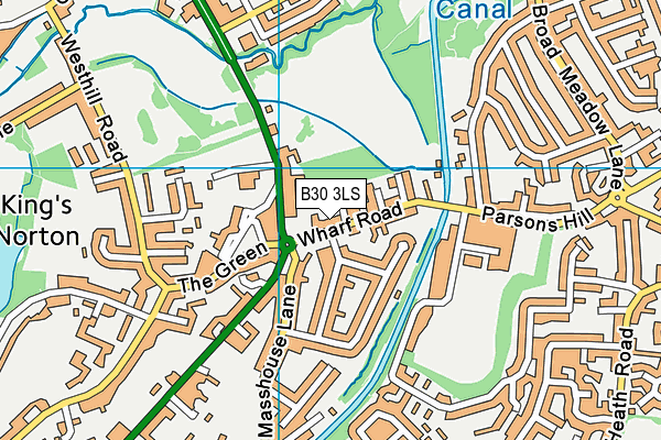 B30 3LS map - OS VectorMap District (Ordnance Survey)
