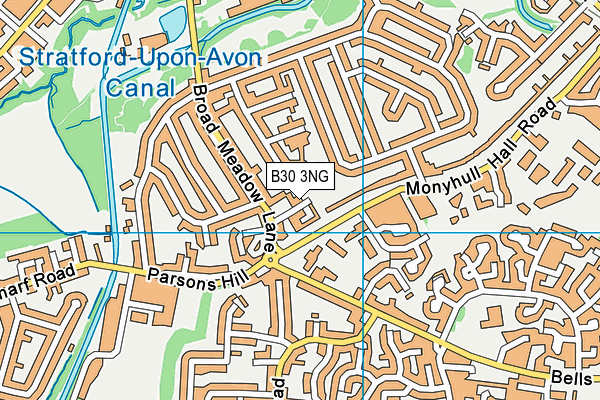 B30 3NG map - OS VectorMap District (Ordnance Survey)