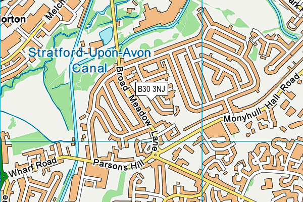B30 3NJ map - OS VectorMap District (Ordnance Survey)