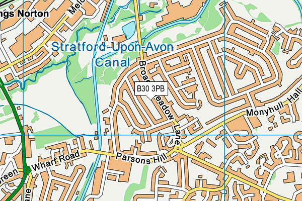 B30 3PB map - OS VectorMap District (Ordnance Survey)