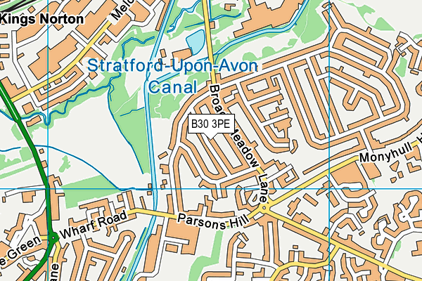 B30 3PE map - OS VectorMap District (Ordnance Survey)