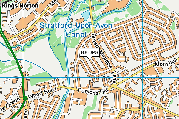 B30 3PG map - OS VectorMap District (Ordnance Survey)