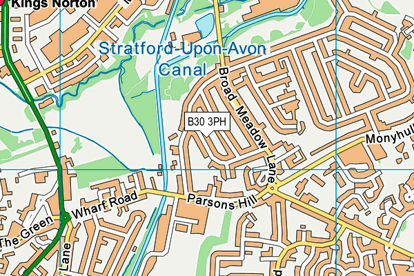 B30 3PH map - OS VectorMap District (Ordnance Survey)