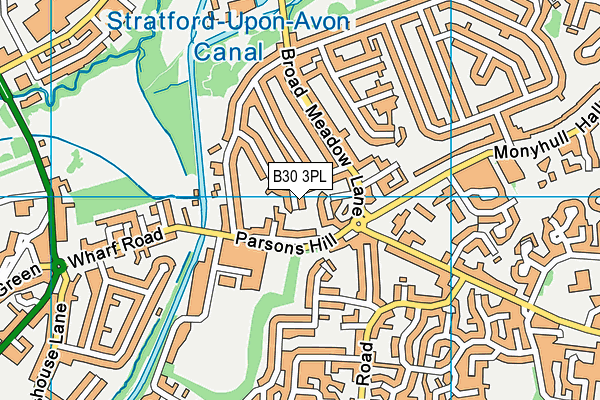 B30 3PL map - OS VectorMap District (Ordnance Survey)