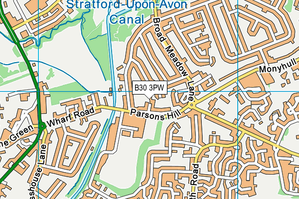 B30 3PW map - OS VectorMap District (Ordnance Survey)