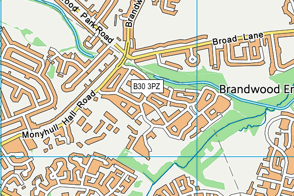 B30 3PZ map - OS VectorMap District (Ordnance Survey)