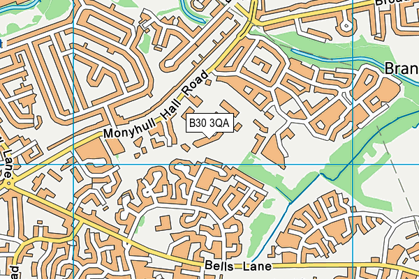 B30 3QA map - OS VectorMap District (Ordnance Survey)