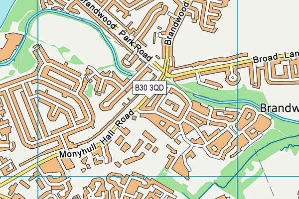 B30 3QD map - OS VectorMap District (Ordnance Survey)