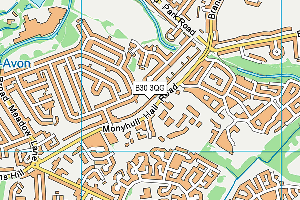 B30 3QG map - OS VectorMap District (Ordnance Survey)