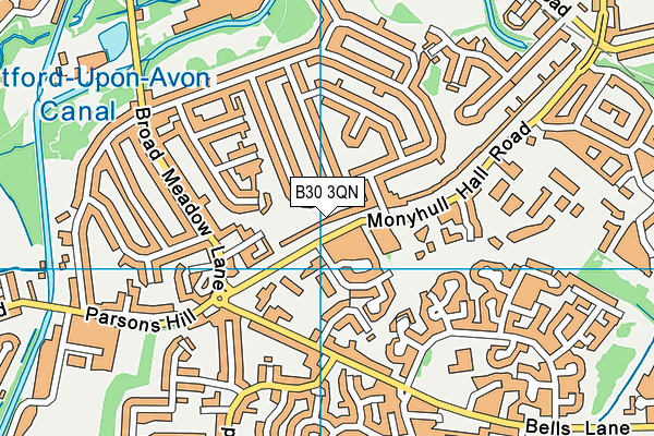 B30 3QN map - OS VectorMap District (Ordnance Survey)