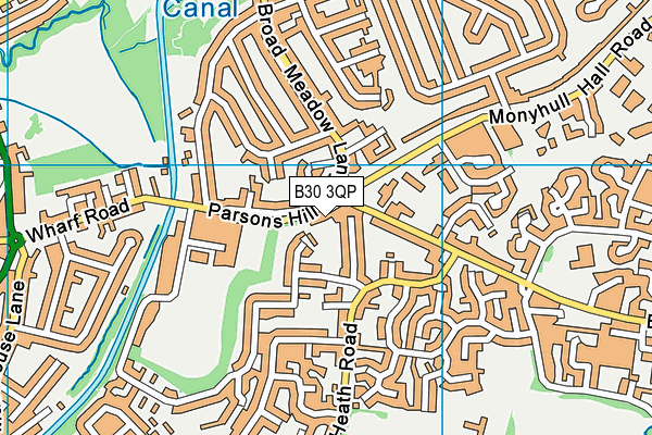 B30 3QP map - OS VectorMap District (Ordnance Survey)