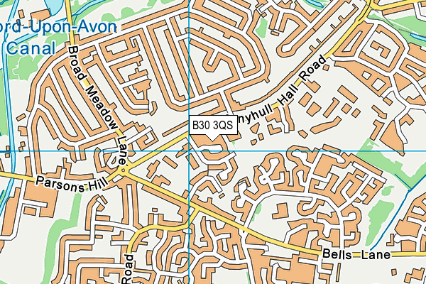 B30 3QS map - OS VectorMap District (Ordnance Survey)