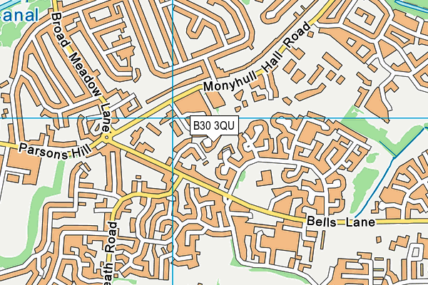 B30 3QU map - OS VectorMap District (Ordnance Survey)