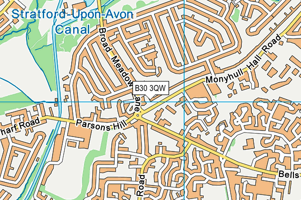 B30 3QW map - OS VectorMap District (Ordnance Survey)