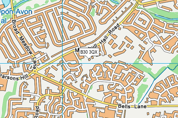 B30 3QX map - OS VectorMap District (Ordnance Survey)