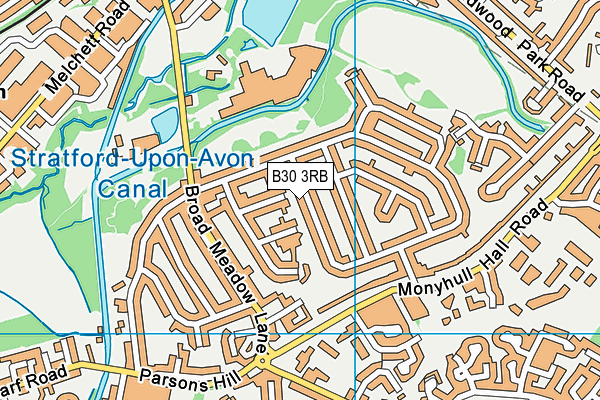 B30 3RB map - OS VectorMap District (Ordnance Survey)