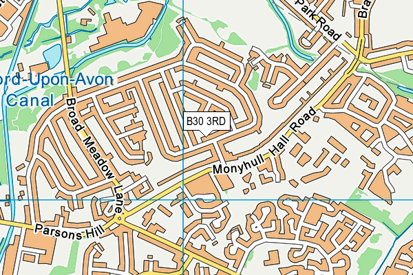 B30 3RD map - OS VectorMap District (Ordnance Survey)