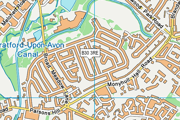 B30 3RE map - OS VectorMap District (Ordnance Survey)