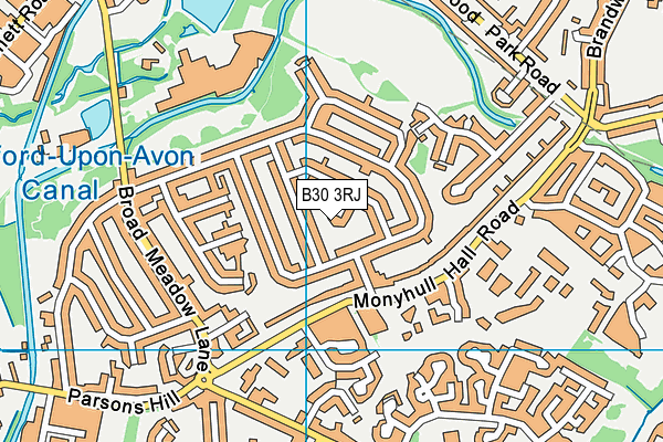 B30 3RJ map - OS VectorMap District (Ordnance Survey)