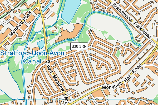 B30 3RN map - OS VectorMap District (Ordnance Survey)