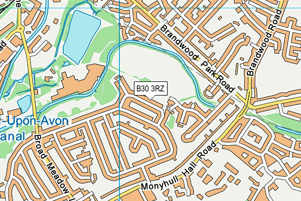 B30 3RZ map - OS VectorMap District (Ordnance Survey)
