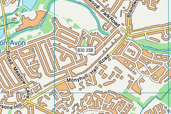 B30 3SB map - OS VectorMap District (Ordnance Survey)