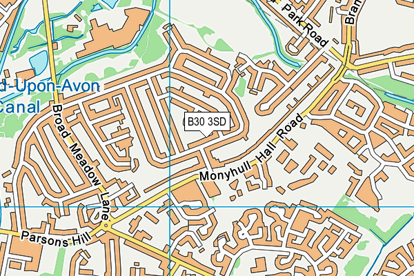 B30 3SD map - OS VectorMap District (Ordnance Survey)