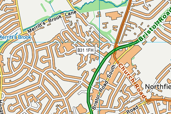 B31 1FH map - OS VectorMap District (Ordnance Survey)