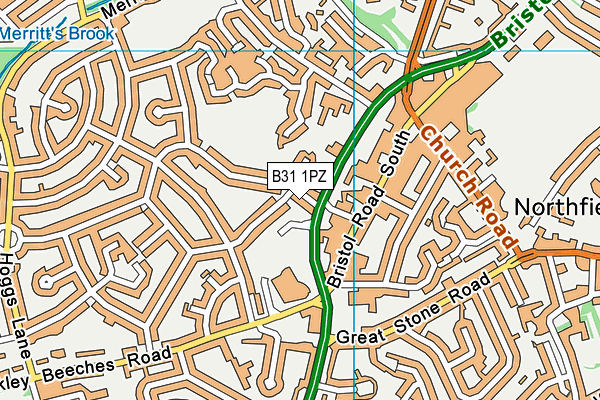 B31 1PZ map - OS VectorMap District (Ordnance Survey)