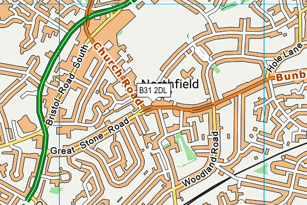 Ymca (Birmingham) map (B31 2DL) - OS VectorMap District (Ordnance Survey)