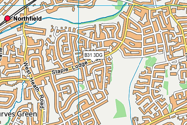 B31 3DG map - OS VectorMap District (Ordnance Survey)