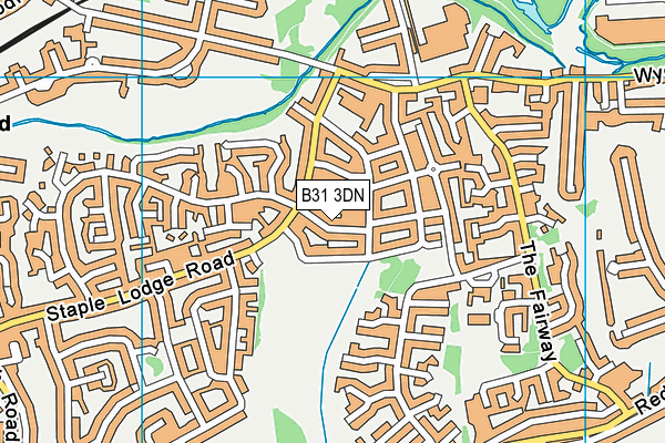 B31 3DN map - OS VectorMap District (Ordnance Survey)