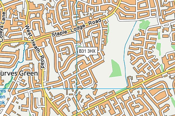 B31 3HX map - OS VectorMap District (Ordnance Survey)