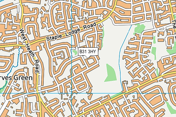 B31 3HY map - OS VectorMap District (Ordnance Survey)