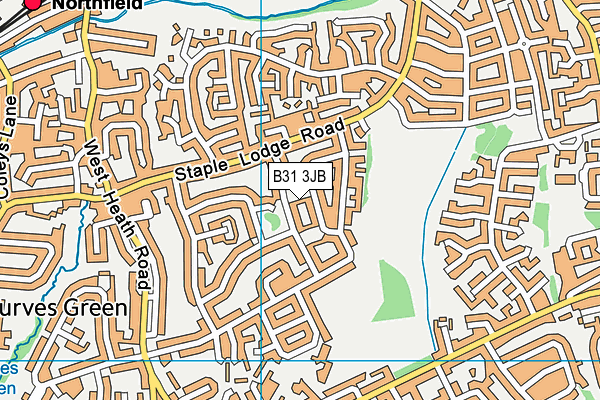 B31 3JB map - OS VectorMap District (Ordnance Survey)