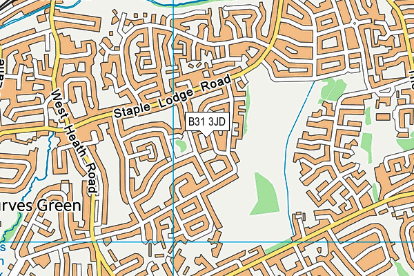 B31 3JD map - OS VectorMap District (Ordnance Survey)