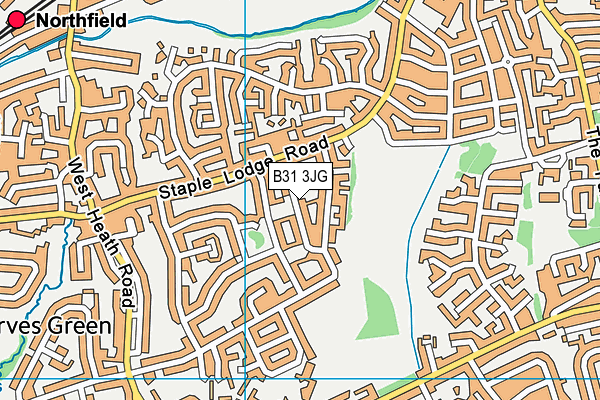 B31 3JG map - OS VectorMap District (Ordnance Survey)