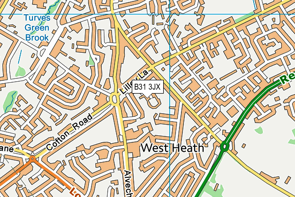 B31 3JX map - OS VectorMap District (Ordnance Survey)