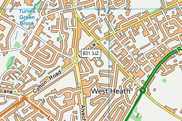 B31 3JZ map - OS VectorMap District (Ordnance Survey)