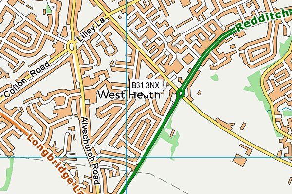 B31 3NX map - OS VectorMap District (Ordnance Survey)