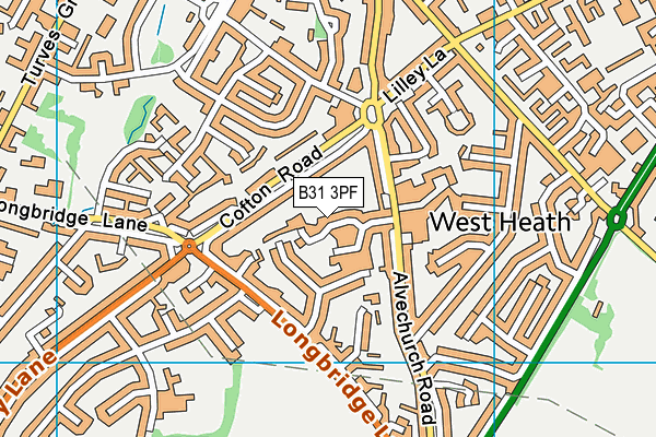 B31 3PF map - OS VectorMap District (Ordnance Survey)