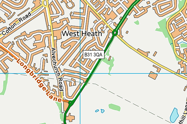 B31 3QA map - OS VectorMap District (Ordnance Survey)