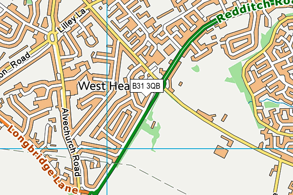 B31 3QB map - OS VectorMap District (Ordnance Survey)