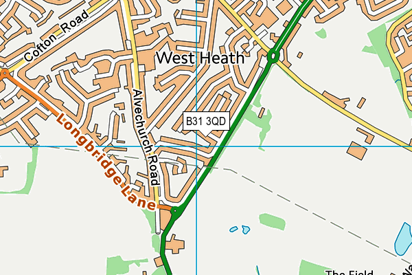 B31 3QD map - OS VectorMap District (Ordnance Survey)